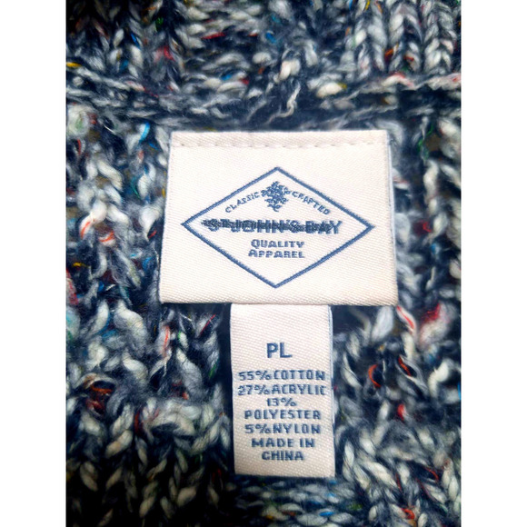 NWT St John's Bay Petite L Black Tweed Knit Long Sleeve Sweater - Picture 5 of 5